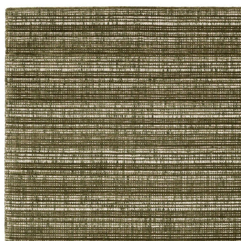 8' X 10' Green And Ivory Striped Hand Tufted Area Rug