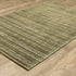 8' X 10' Green And Ivory Striped Hand Tufted Area Rug