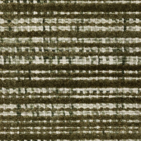 8' X 10' Green And Ivory Striped Hand Tufted Area Rug