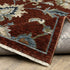 8' Red Teal And Green Oriental Runner Rug With Fringe