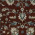 8' Red Teal And Green Oriental Runner Rug With Fringe