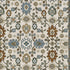8' X 11' Ivory Blue And Brown Floral Area Rug With Fringe