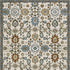8' X 11' Ivory Blue And Brown Floral Area Rug With Fringe