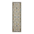 8' X 11' Ivory Blue And Brown Floral Area Rug With Fringe