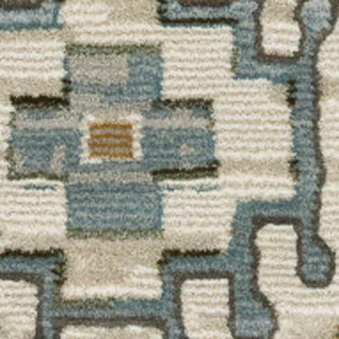 8' X 11' Ivory Blue And Brown Floral Area Rug With Fringe
