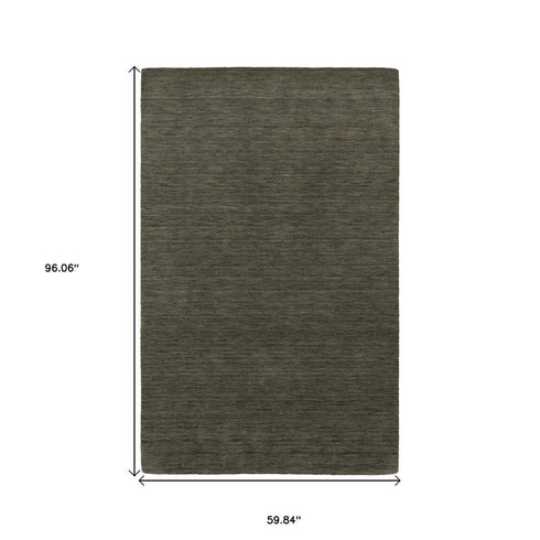 8' X 10' Charcoal Wool Hand Tufted Area Rug