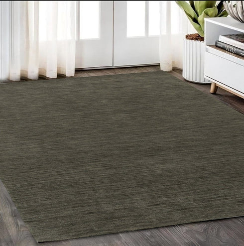 8' X 10' Charcoal Wool Hand Tufted Area Rug