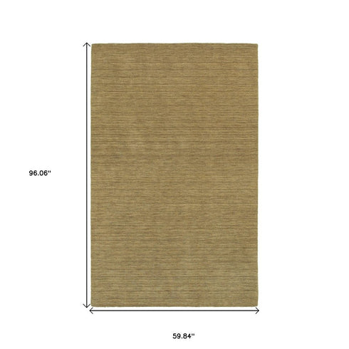 8' X 10' Gold Wool Hand Tufted Area Rug