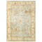 6' X 9' Blue And Sand Wool Oriental Hand Knotted Area Rug