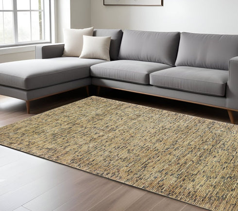 8' X 10' Gold Hand Tufted Area Rug