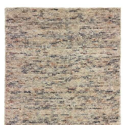 8' Ivory And Sand Hand Tufted Runner Rug