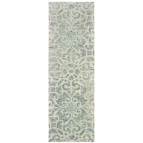 8' X 10' Gray And Ivory Wool Geometric Hand Tufted Area Rug
