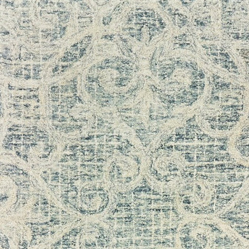 8' X 10' Gray And Ivory Wool Geometric Hand Tufted Area Rug