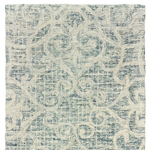 8' X 10' Gray And Ivory Wool Geometric Hand Tufted Area Rug