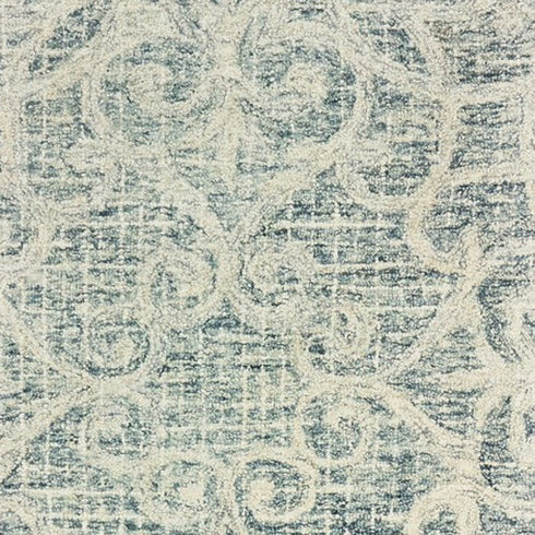 8' X 10' Gray And Ivory Wool Geometric Hand Tufted Area Rug