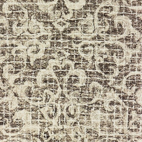 8' X 10' Brown And Ivory Wool Floral Hand Tufted Area Rug