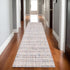 8' X 10' Ivory Blue And Yellow Striped Hand Tufted Area Rug