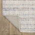 8' X 10' Ivory Blue And Yellow Striped Hand Tufted Area Rug