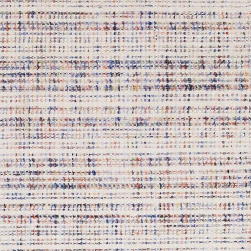 8' X 10' Ivory Blue And Yellow Striped Hand Tufted Area Rug