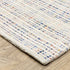 8' X 10' Ivory Blue And Yellow Striped Hand Tufted Area Rug