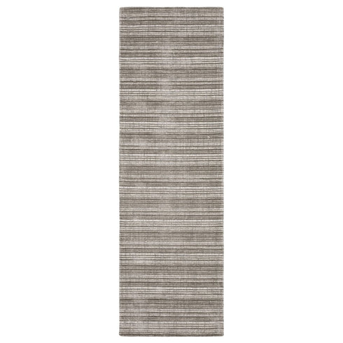 8' X 10' Gray And Ivory Striped Hand Tufted Area Rug