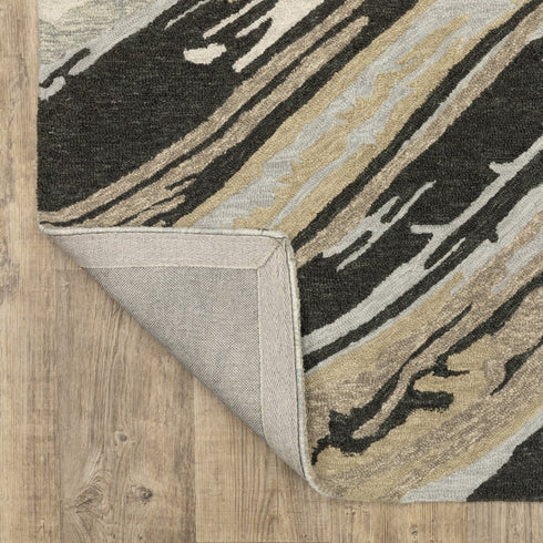 8' X 10' Gray Wool Abstract Hand Tufted Area Rug