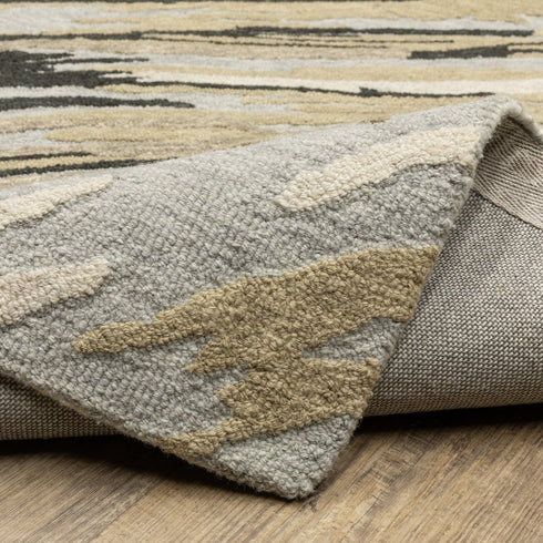 8' X 10' Gray Wool Abstract Hand Tufted Area Rug