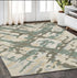 8' X 10' Gray And Teal Wool Abstract Hand Tufted Area Rug