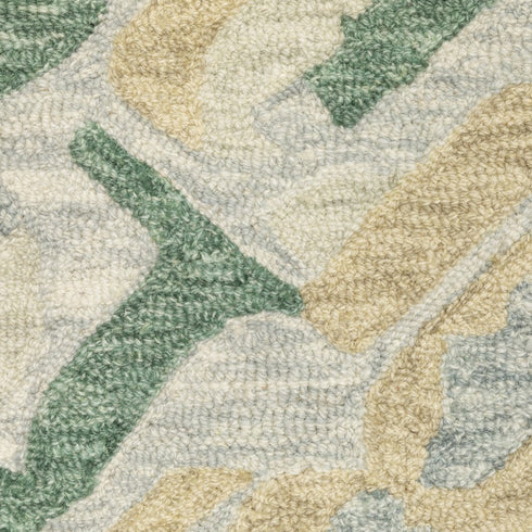 8' X 10' Gray And Teal Wool Abstract Hand Tufted Area Rug