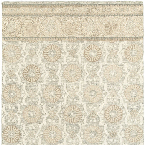 8' X 10' Sand Wool Floral Hand Tufted Area Rug