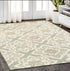 8' X 10' Gray And Sand Wool Geometric Hand Tufted Area Rug