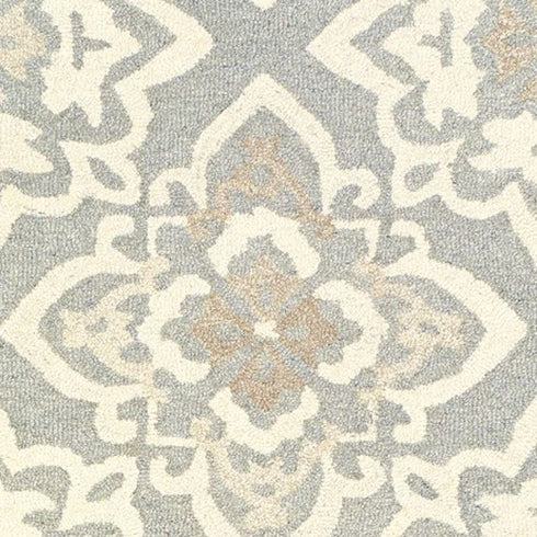 8' X 10' Gray And Sand Wool Geometric Hand Tufted Area Rug