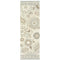 8' Ivory And Gray Wool Floral Hand Tufted Runner Rug