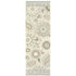 8' Ivory And Gray Wool Floral Hand Tufted Runner Rug