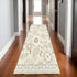 8' Ivory And Gray Wool Floral Hand Tufted Runner Rug
