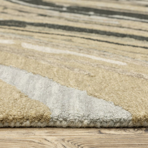 8' X 10' Gray Wool Abstract Hand Tufted Area Rug