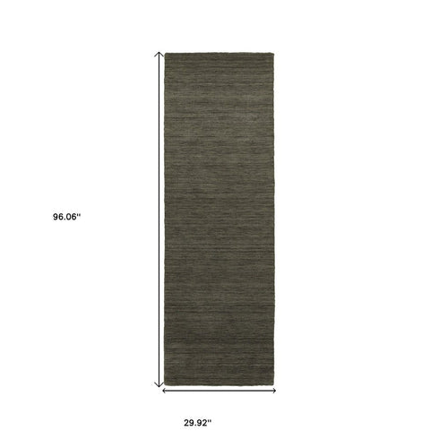 8' X 10' Charcoal Wool Hand Tufted Area Rug