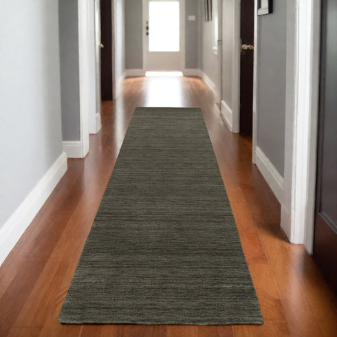 8' X 10' Charcoal Wool Hand Tufted Area Rug