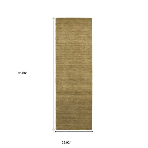 8' X 10' Gold Wool Hand Tufted Area Rug