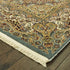 10' Blue And Gold Medallion Runner Rug With Fringe