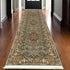 10' Blue And Gold Medallion Runner Rug With Fringe