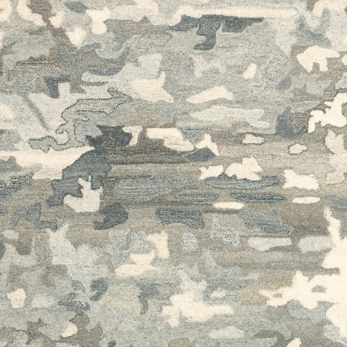 8' X 10' Gray And Charcoal Wool Abstract Hand Tufted Area Rug