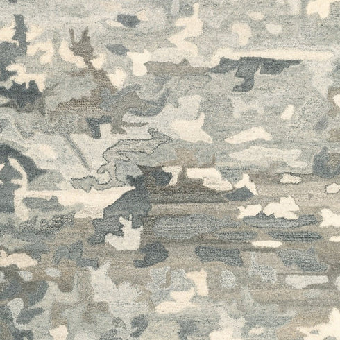 8' X 10' Gray And Charcoal Wool Abstract Hand Tufted Area Rug