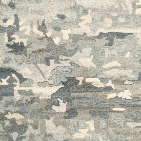 8' X 10' Gray And Charcoal Wool Abstract Hand Tufted Area Rug