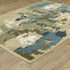 8' X 11' Beige Brown And Blue Abstract Area Rug