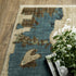 8' X 11' Beige Brown And Blue Abstract Area Rug