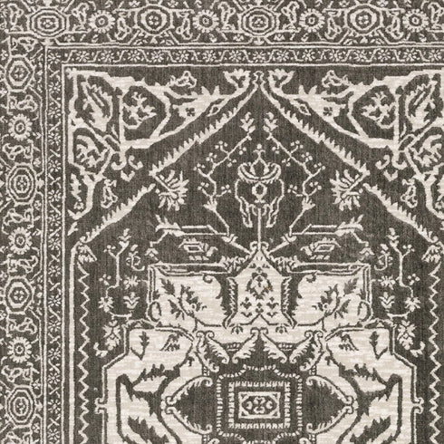 8' X 11' Gray And Ivory Oriental Area Rug