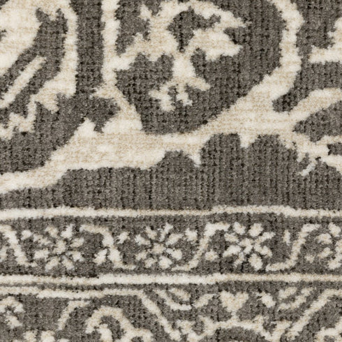 8' X 11' Gray And Ivory Oriental Area Rug