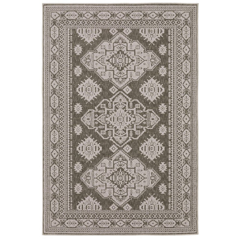 8' X 11' Gray Medallion Area Rug