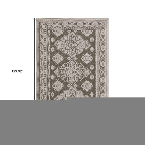 8' X 11' Gray Medallion Area Rug